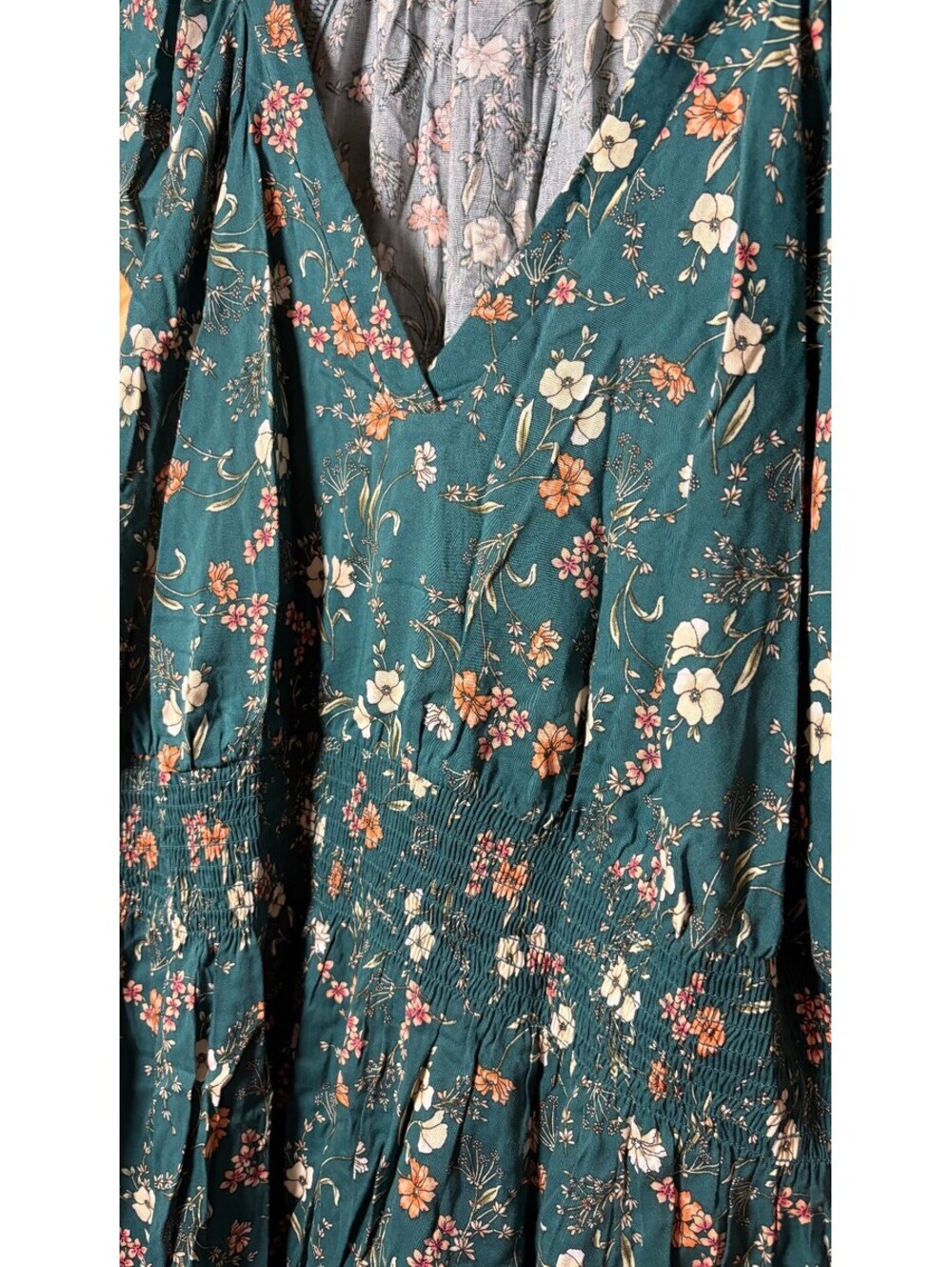 Old Navy Women's 2X Green Floral Maxi Dress with Smocked Waist - Picture 6 of 11